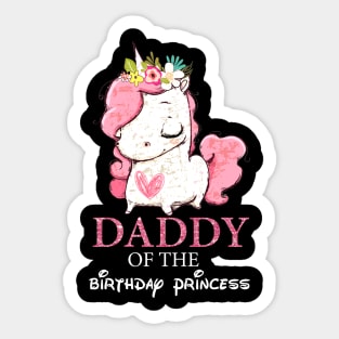 Daddy of the Birthday Princess Unicorn Girl Matching Sticker